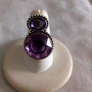 Beautiful 20ct pink amethyst artesian cocktail ring Size 6
